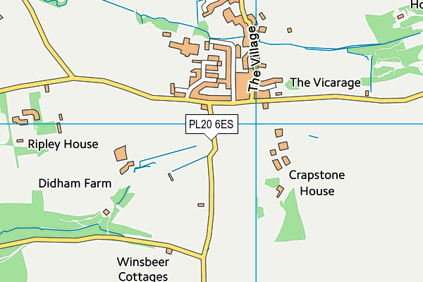 PL20 6ES map - OS VectorMap District (Ordnance Survey)