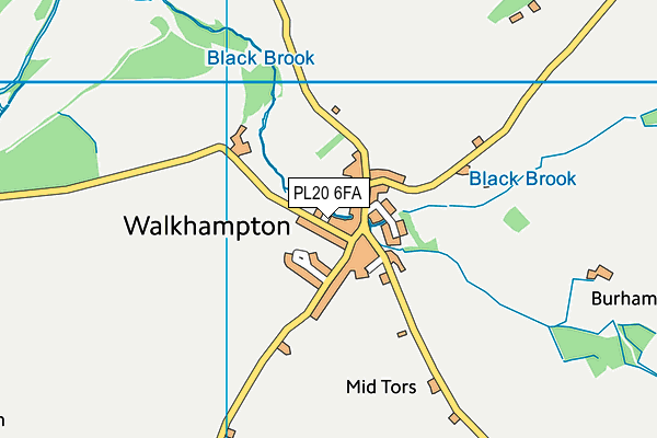 PL20 6FA map - OS VectorMap District (Ordnance Survey)