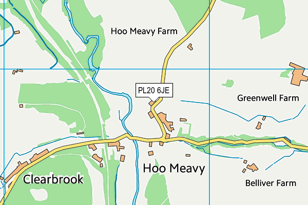 PL20 6JE map - OS VectorMap District (Ordnance Survey)