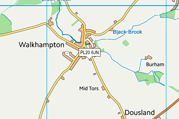 Walkhampton Memorial Playing Fields map (PL20 6JN) - OS VectorMap District (Ordnance Survey)