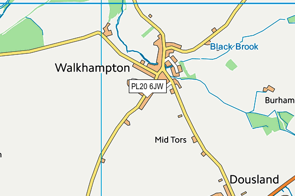 PL20 6JW map - OS VectorMap District (Ordnance Survey)