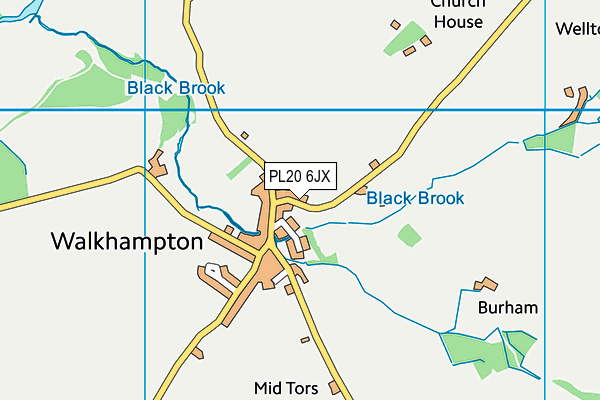 PL20 6JX map - OS VectorMap District (Ordnance Survey)