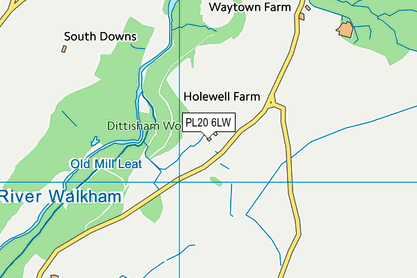 PL20 6LW map - OS VectorMap District (Ordnance Survey)