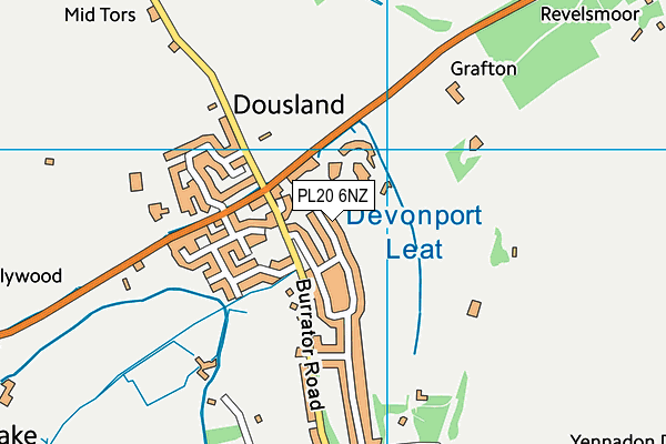 PL20 6NZ map - OS VectorMap District (Ordnance Survey)