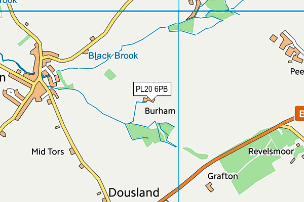 PL20 6PB map - OS VectorMap District (Ordnance Survey)