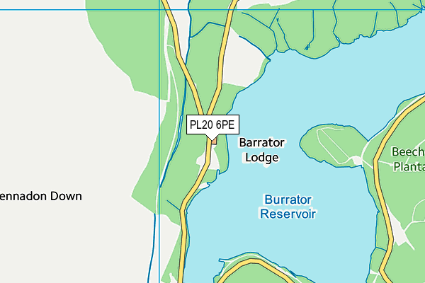 PL20 6PE map - OS VectorMap District (Ordnance Survey)