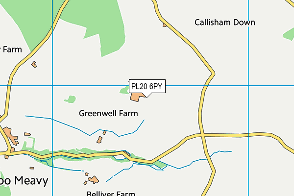 PL20 6PY map - OS VectorMap District (Ordnance Survey)