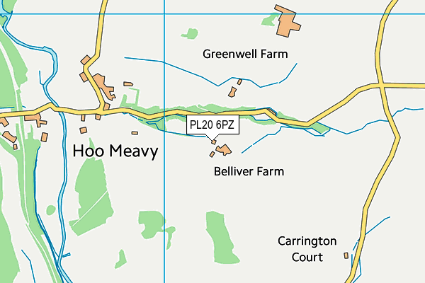 PL20 6PZ map - OS VectorMap District (Ordnance Survey)