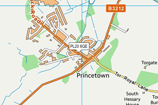 Princetown Community Centre map (PL20 6QE) - OS VectorMap District (Ordnance Survey)