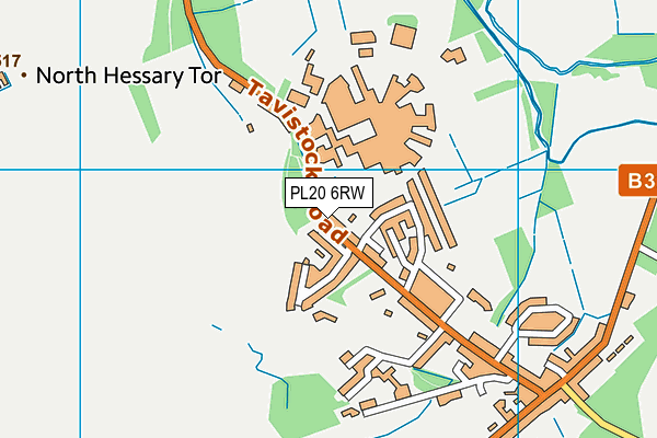 PL20 6RW map - OS VectorMap District (Ordnance Survey)