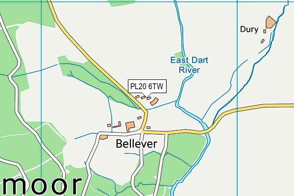 PL20 6TW map - OS VectorMap District (Ordnance Survey)