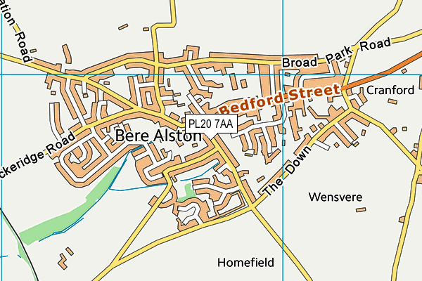 PL20 7AA map - OS VectorMap District (Ordnance Survey)