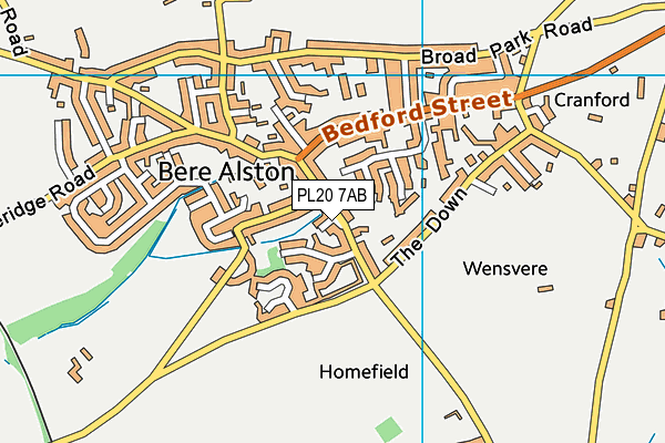 PL20 7AB map - OS VectorMap District (Ordnance Survey)