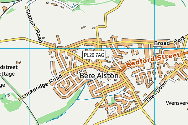 PL20 7AG map - OS VectorMap District (Ordnance Survey)