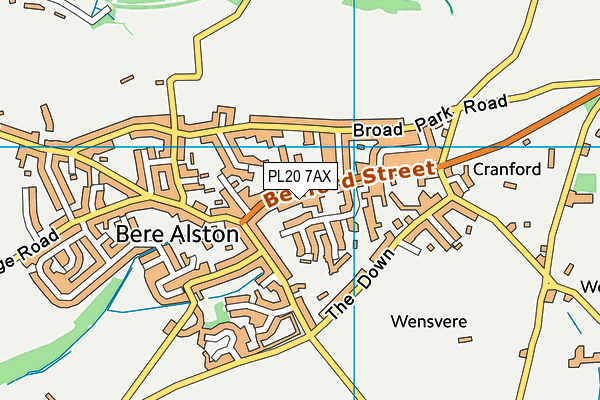 PL20 7AX map - OS VectorMap District (Ordnance Survey)