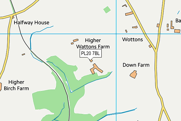 PL20 7BL map - OS VectorMap District (Ordnance Survey)