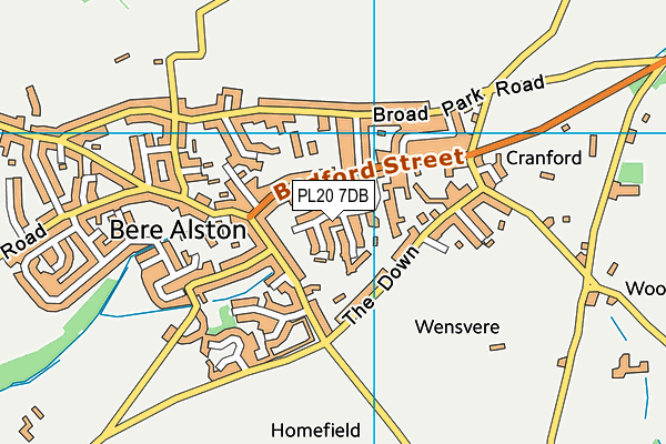 PL20 7DB map - OS VectorMap District (Ordnance Survey)