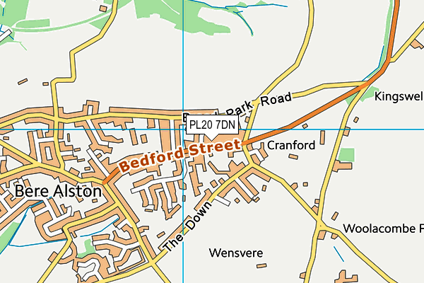 PL20 7DN map - OS VectorMap District (Ordnance Survey)