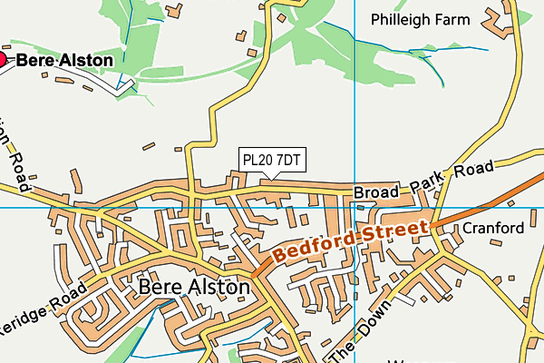 PL20 7DT map - OS VectorMap District (Ordnance Survey)