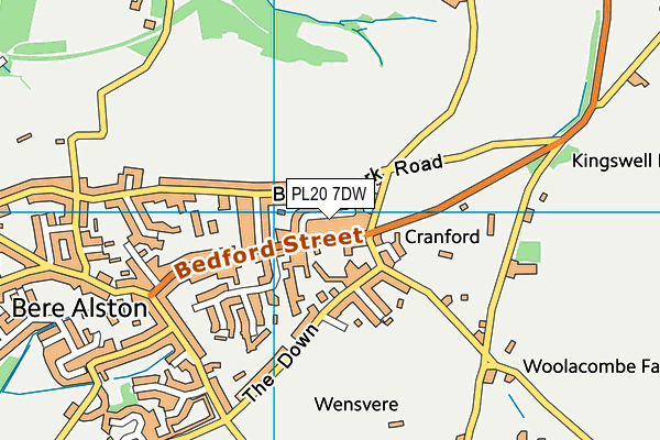 PL20 7DW map - OS VectorMap District (Ordnance Survey)