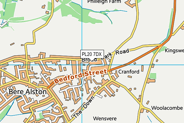 PL20 7DX map - OS VectorMap District (Ordnance Survey)