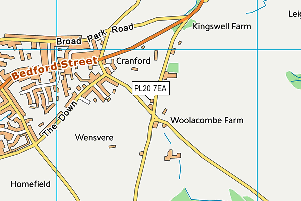 PL20 7EA map - OS VectorMap District (Ordnance Survey)