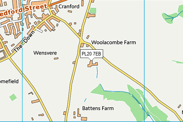 PL20 7EB map - OS VectorMap District (Ordnance Survey)