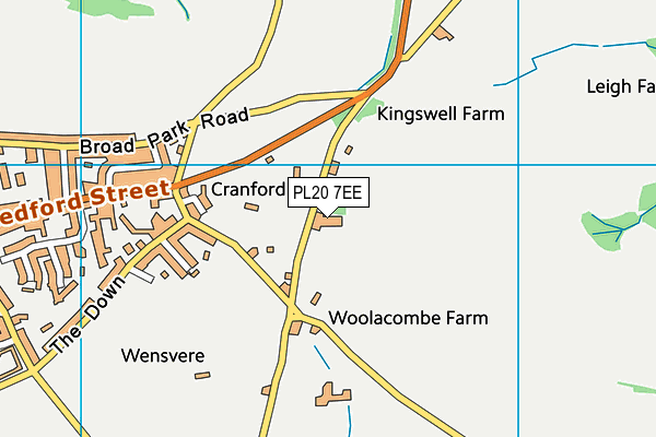 PL20 7EE map - OS VectorMap District (Ordnance Survey)