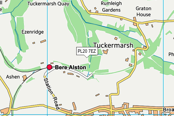 PL20 7EZ map - OS VectorMap District (Ordnance Survey)