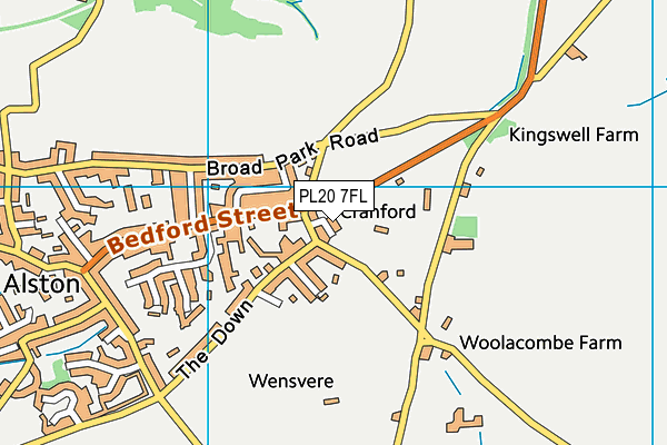 PL20 7FL map - OS VectorMap District (Ordnance Survey)