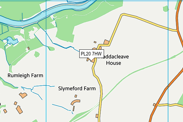 PL20 7HW map - OS VectorMap District (Ordnance Survey)