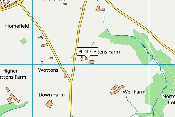 PL20 7JB map - OS VectorMap District (Ordnance Survey)