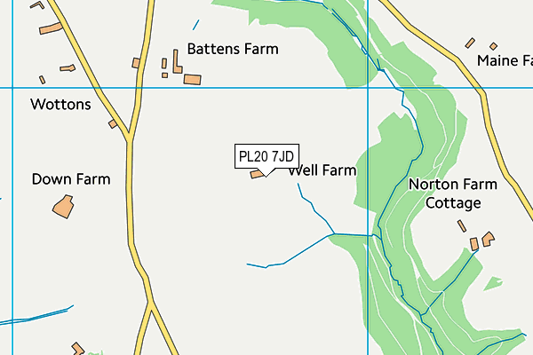 PL20 7JD map - OS VectorMap District (Ordnance Survey)