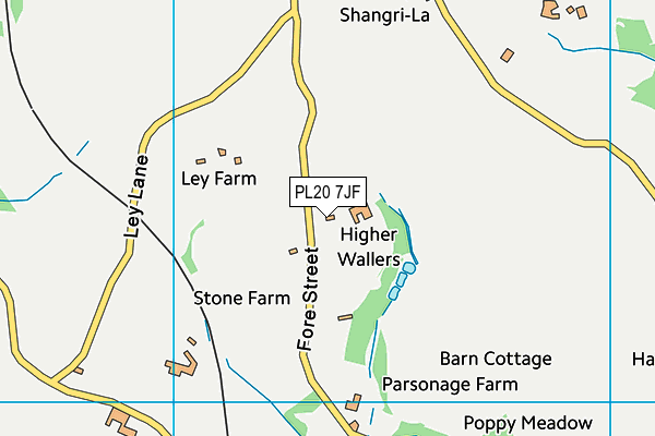 PL20 7JF map - OS VectorMap District (Ordnance Survey)