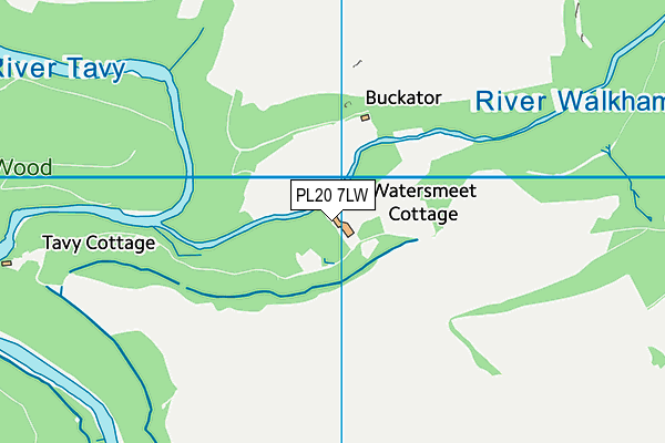 PL20 7LW map - OS VectorMap District (Ordnance Survey)