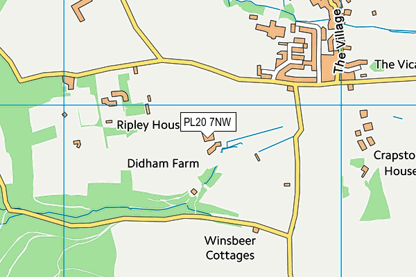 PL20 7NW map - OS VectorMap District (Ordnance Survey)