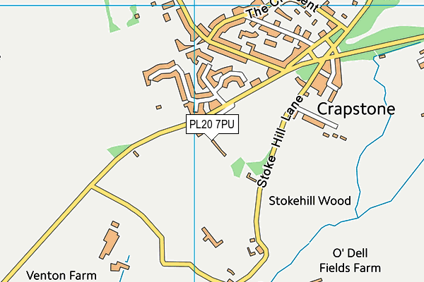 PL20 7PU map - OS VectorMap District (Ordnance Survey)
