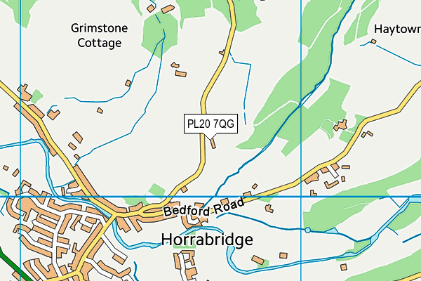 PL20 7QG map - OS VectorMap District (Ordnance Survey)