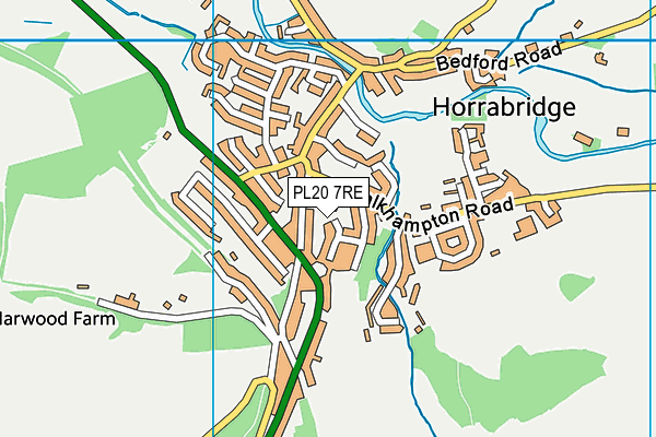 PL20 7RE map - OS VectorMap District (Ordnance Survey)