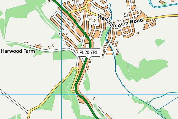 PL20 7RL map - OS VectorMap District (Ordnance Survey)