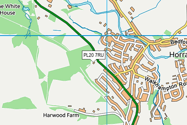 PL20 7RU map - OS VectorMap District (Ordnance Survey)