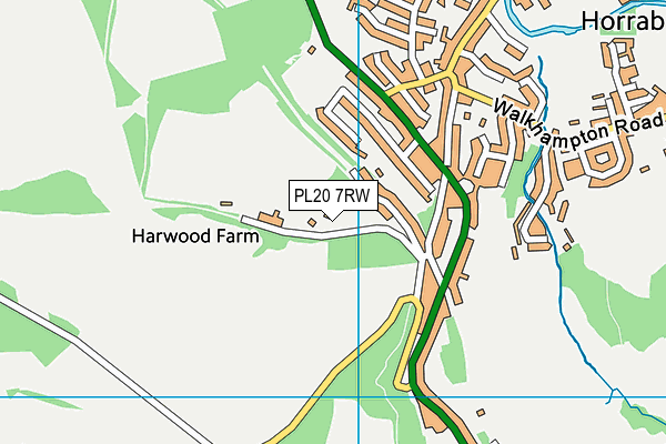 PL20 7RW map - OS VectorMap District (Ordnance Survey)