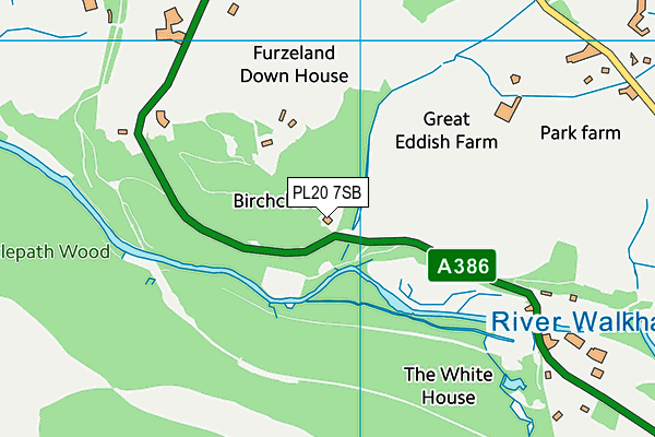 PL20 7SB map - OS VectorMap District (Ordnance Survey)