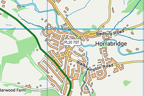 PL20 7ST map - OS VectorMap District (Ordnance Survey)