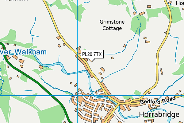 PL20 7TX map - OS VectorMap District (Ordnance Survey)