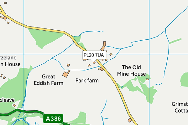 PL20 7UA map - OS VectorMap District (Ordnance Survey)