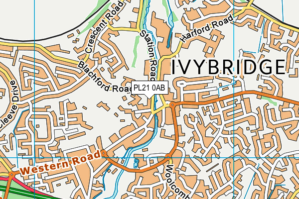 PL21 0AB map - OS VectorMap District (Ordnance Survey)