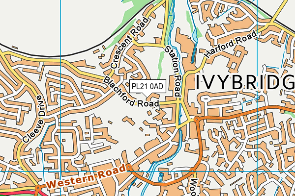 PL21 0AD map - OS VectorMap District (Ordnance Survey)