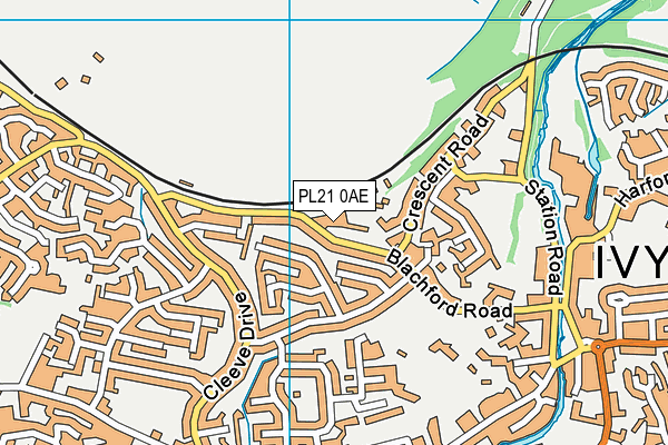 PL21 0AE map - OS VectorMap District (Ordnance Survey)