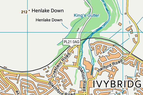 PL21 0AG map - OS VectorMap District (Ordnance Survey)